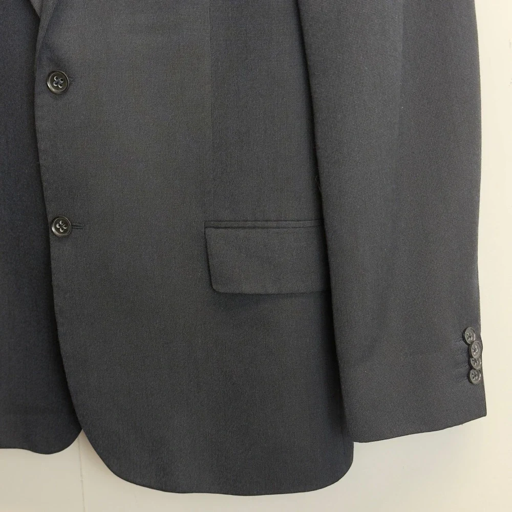 Banana Republic Mens Navy Blue Two Button Blazer Jacket 40R Micro Pattern